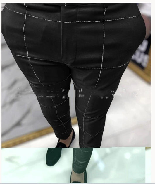 Pantalones Casuales con Estampado de Cuadros y Lunares - Image 4