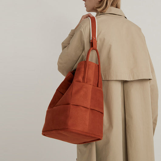 Bolsa Tote Cuadros Flanela Nubuck con Asa Ancha - Image 8