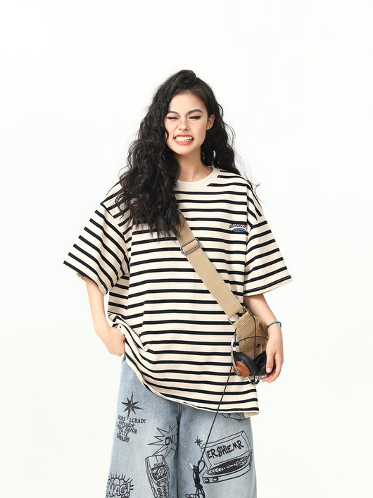 Camiseta Retro a Rayas 300g Manga Corta - Image 10