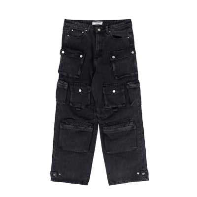 Pantalón Cargo Recto Oversized Multi-bolsillos para Hombre - Image 3