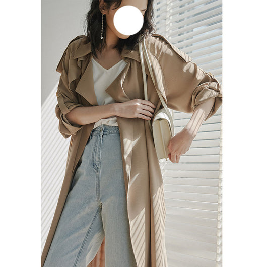 Chaqueta Cortaviento Larga para Mujer - Abrigo Elegante Hasta la Rodilla