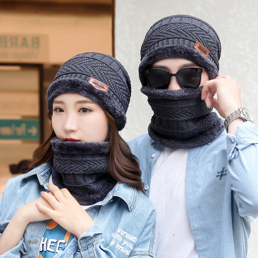 Gorro y Bufanda Térmica de Punto Grueso con Forro de Terciopelo para Invierno - Image 10