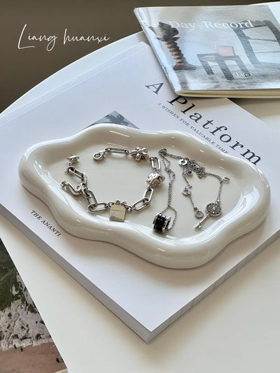 Bandeja de Almacenamiento de Joyas de Cerámica Cloud Lujo Minimalista - Image 17