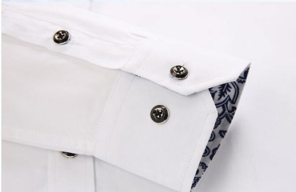 Camisa Térmica Manga Larga Azul y Blanco con Diseño Porcelana