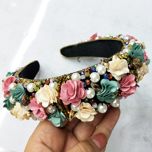 Diadema Floral Nupcial - Accesorios de Boda Europeos y Americanos