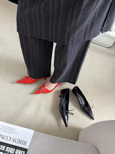 Zapatos de Tacón Grueso con Moño - Slip-on Cómodos y Elegantes - Image 12