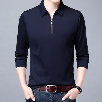 Camiseta Manga Larga con Cuello Solapa y Cierre Parcial para Hombre - Image 3