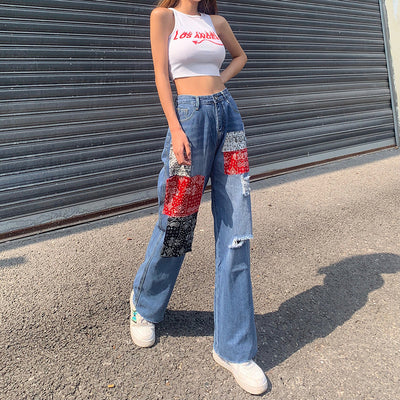 Pantalones Rectos Rotos Street Style para Mujer - Image 17