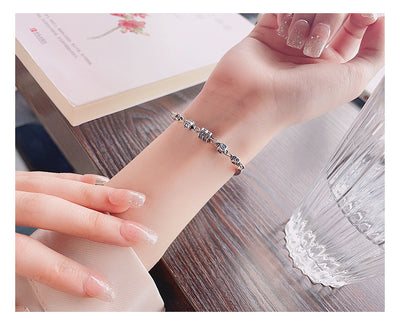 Pulsera de Plata Esterlina S925 con Cubo Giratorio y Cierre de Costura - Image 8