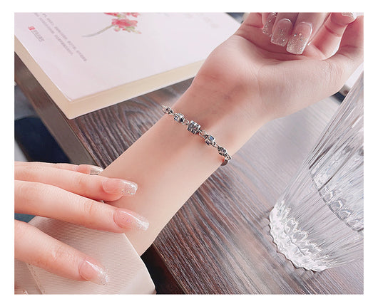Pulsera de Plata Esterlina S925 con Cubo Giratorio y Cierre de Costura - Image 8