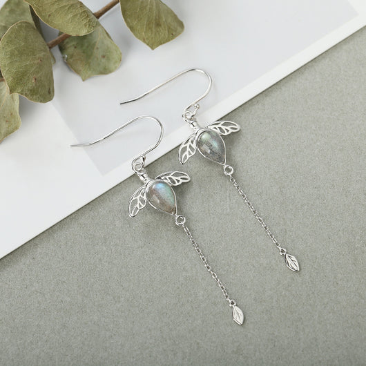 Aretes Piedra Lunar Tremella Versión Coreana para Mujer - Image 7