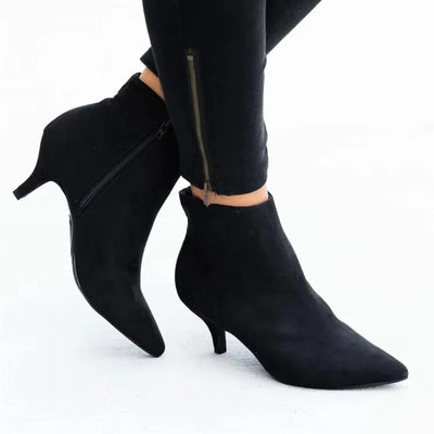 Botas Cortas Nude Talla Grande - Cómodas con Cierre y Diseño Casual - Image 10
