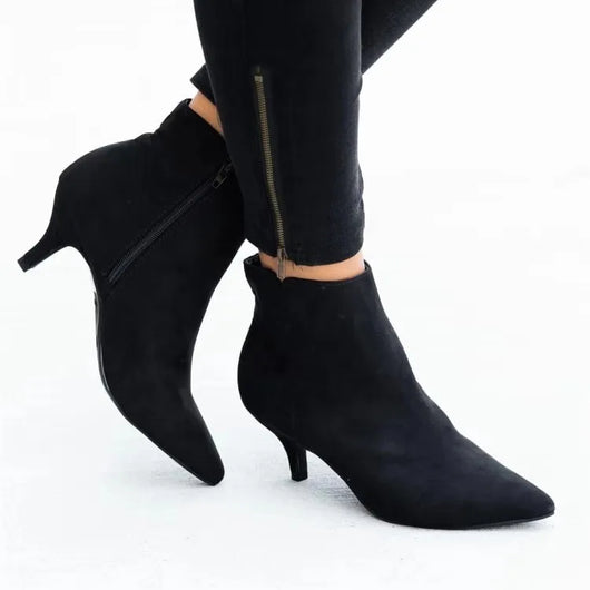 Botas Cortas Nude Talla Grande - Cómodas con Cierre y Diseño Casual - Image 10