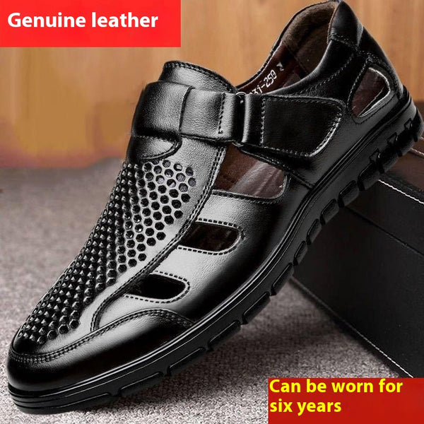 Sandalias de Cuero Perforadas para Hombre - Estilo Ejecutivo Casual
