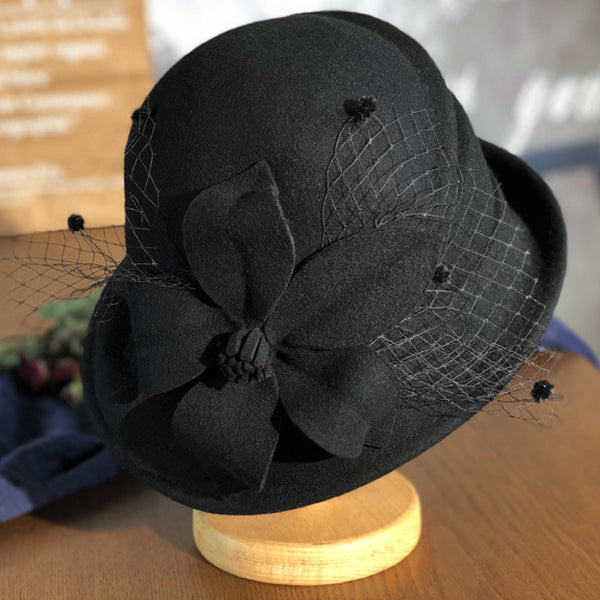 Sombrero Elegante de Malla para Dama Estilo Británico