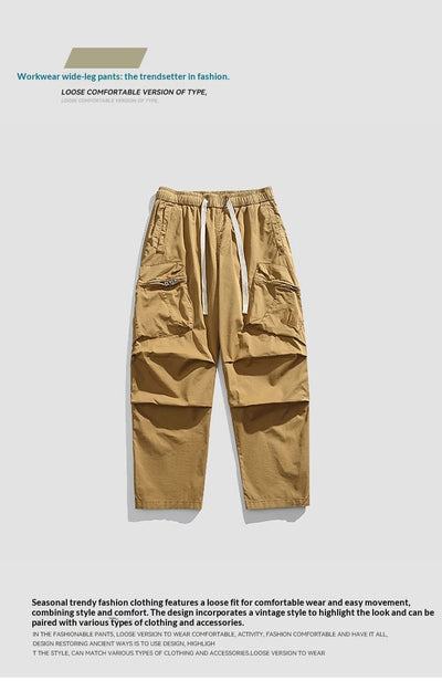 Pantalones Sueltos Retro de Pierna Ancha para Hombre - Image 17