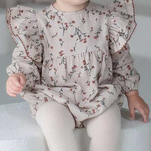 Enterizo Infantil de Manga Larga con Cuello de Muñeca Floral - Image 9