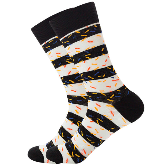 Calcetines Hip-hop a Rayas de Tubo Medio con Personalidad - Image 4