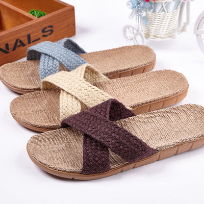 Pantuflas de Lino para Pareja - Cómodas Sandalias de Casa Antideslizantes Otoño Invierno - Image 24