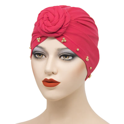 Bandana Sombrero Floral con Base de Placa Perlas para Mujer - Image 24