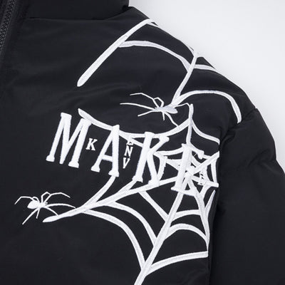 Chaqueta Acolchada Hombre con Cuello Alto y Estampado Telaraña - Image 5