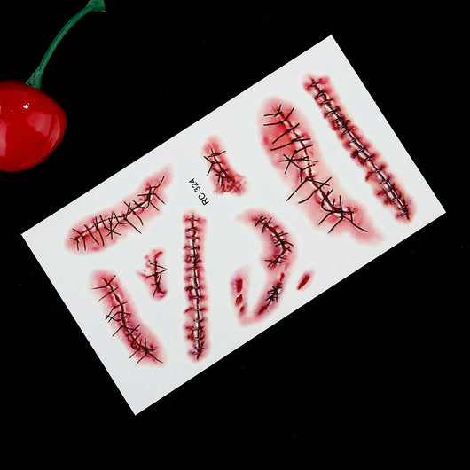 Pegatina de Tatuaje de Herida de Halloween - Image 28