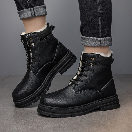 Botas Vaqueras Western para Hombre Invierno Cálidas Suela Gruesa Estilo Retro - Image 16