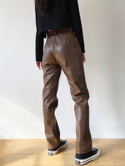 Pantalones de Cuero PU Cintura Alta Ajustados con Efecto Reductor - Image 7