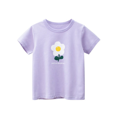 Playera Infantil con Estampado Floral de Manga Corta - Image 3
