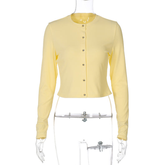Blusa Ajustada de Manga Larga en Color Sólido para Mujer - Image 5