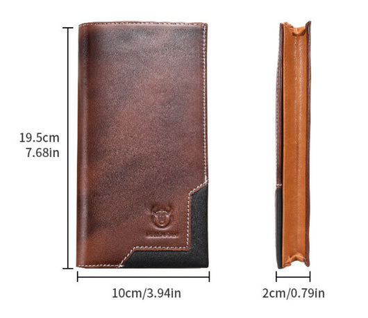 Billetera Bifold de Cuero Engrasado Premium para Hombre - Capacidad Grande - Image 7