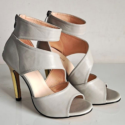 Sandalias Stiletto Romanas con Boca de Pez y Cierre de Cremallera - Image 8