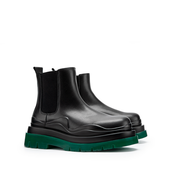 Botas Martín Verde de Caña Alta Invierno Forradas Estilo Retro Suela Gruesa