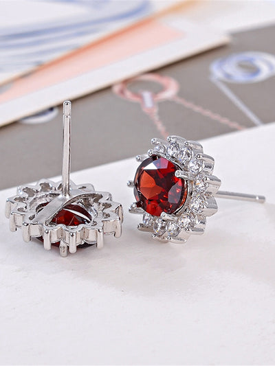 Aretes de Granate Natural Rojo Rubí - Elegancia Auténtica - Image 2