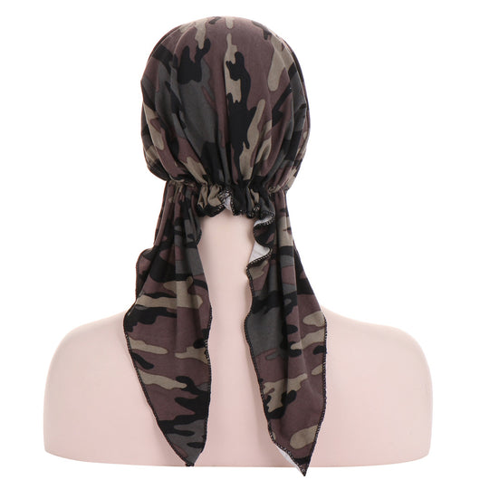 Turbante con Cola Curva y Flores - Gorro Tipo Pullover - Image 30