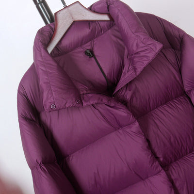 Chaqueta de Plumón de Pato Blanco Ligera con Cuello Alto - Image 21