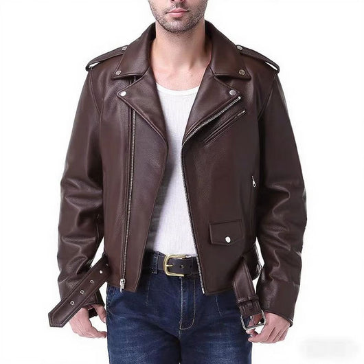 Chaqueta de Cuero PU Slim Fit para Hombre con Cierre de Cremallera - Image 8