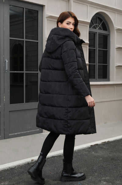 Chaqueta Larga de Algodón Grueso con Capucha - Ajuste Slim Resistente al Frío - Image 22