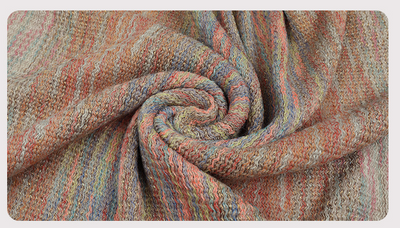 Abrigo Poncho Tejido con Borlas de Colores Contrastantes para Mujer - Image 12