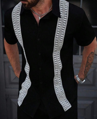 Conjunto de Camisa y Pantalones Cortos con Estampado en Solapa - Image 12