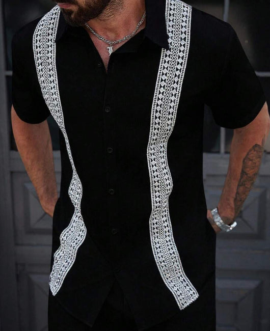 Conjunto de Camisa y Pantalones Cortos con Estampado en Solapa - Image 12