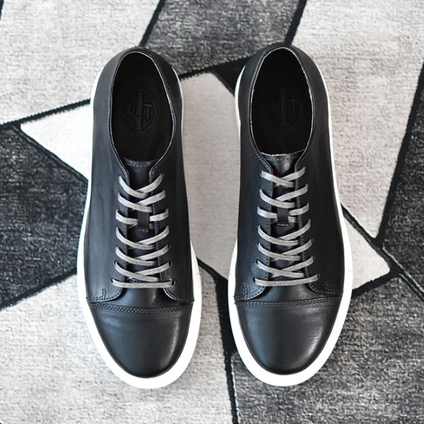 Zapatos Casuales de Cuero de Caballo Curtido a Mano con Acabado Vintage