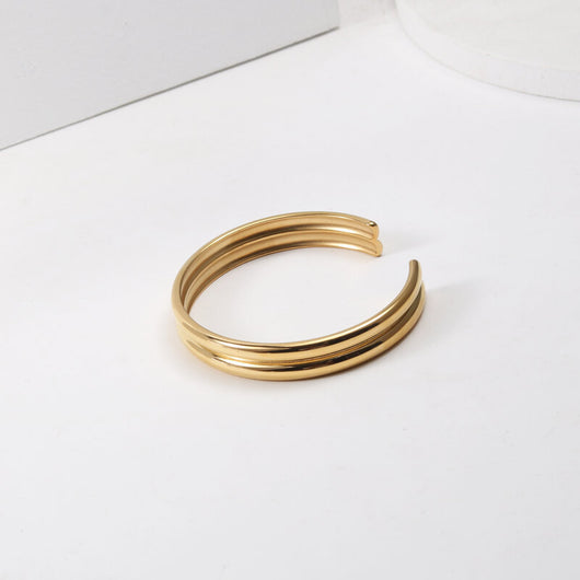 Pulsera de Acero Titanio Curvado Doble - Image 10