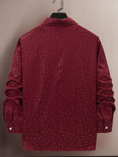 Camisa Casual de Manga Larga con Estampado Lunares Bronceado - Image 13