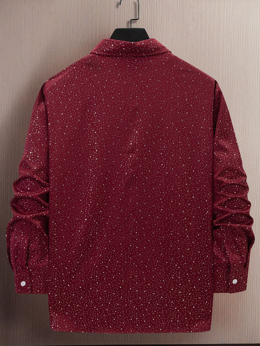 Camisa Casual de Manga Larga con Estampado Lunares Bronceado - Image 13