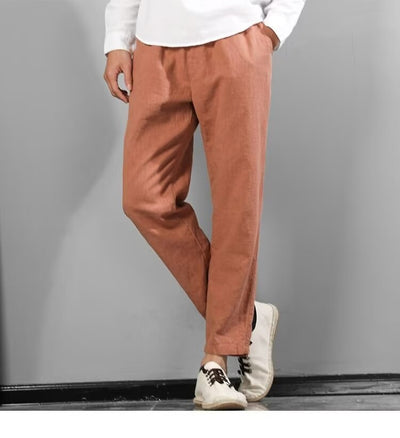 Pantalones Casuales de Lino y Algodón para Hombre - Ajuste Versátil - Image 14
