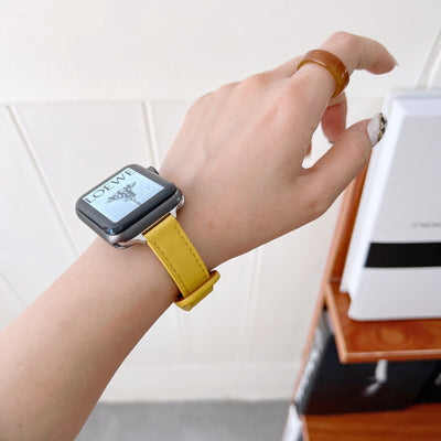 Correa de Cuero Barbour para Apple Watch 7 - Modelo Delgado de Doble Pasador - Image 14