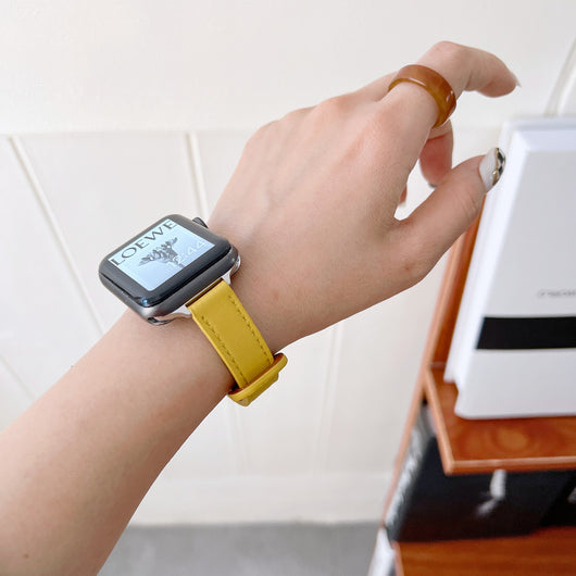 Correa de Cuero Barbour para Apple Watch 7 - Modelo Delgado de Doble Pasador - Image 14