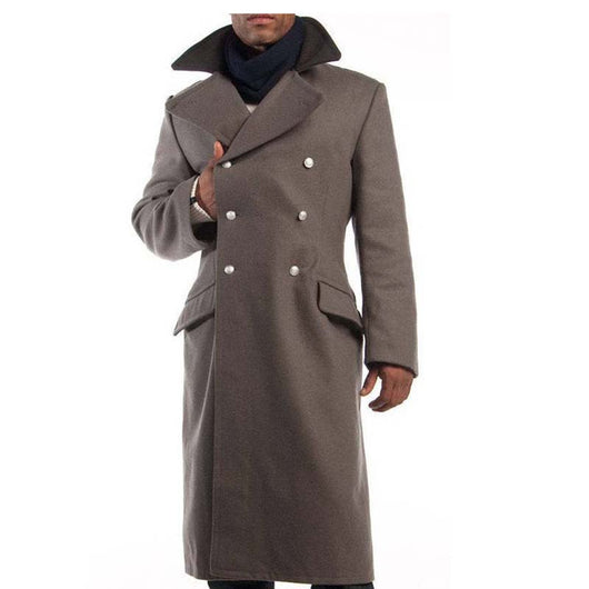 Abrigo Largo de Lana con Cuello Contraste para Hombre - Image 10