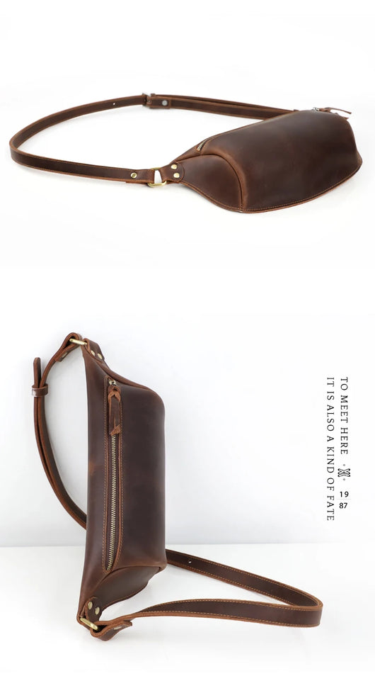 Bolso de Pecho de Cuero Genuino para Hombre - Bandolera Retro Estilo Casual - Image 19